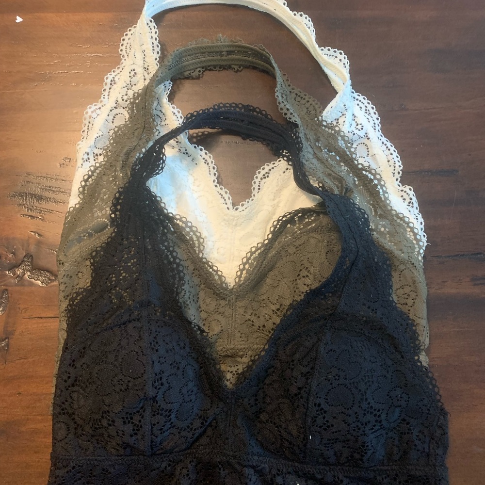 Aerie lace halter bralettes